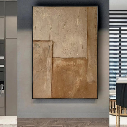 Large Abstract Handmade Painting Brown Texture Medieval Style Abstract Wall Art  Wabi-sabi Modern Home Living Room Decor