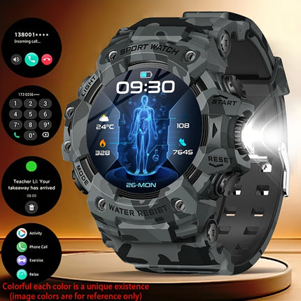 Durable Smartwatch for Men, Wireless Calling, Sports And Fitness, AI Voice, Over 100 Outdoor Sports Modes,