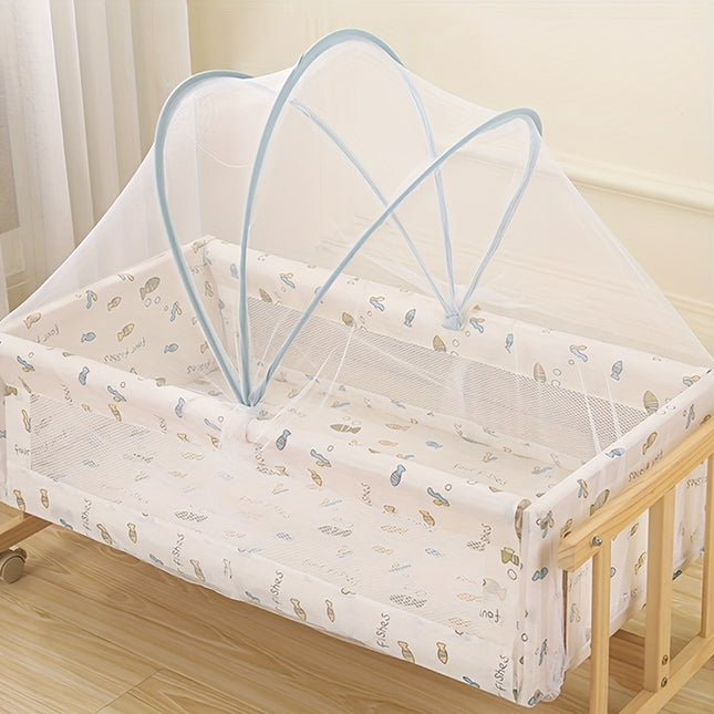 MIIYOUNG Indoor Mosquito Net with Geometric Pattern, Mixed Color, Woven, Spot-Cleanable, for Crib