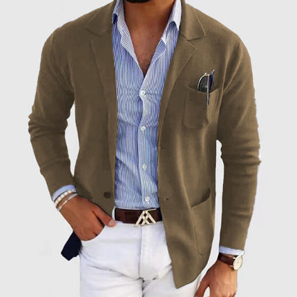 Men's Spring Leisure Printed Double Button Suit Jacket