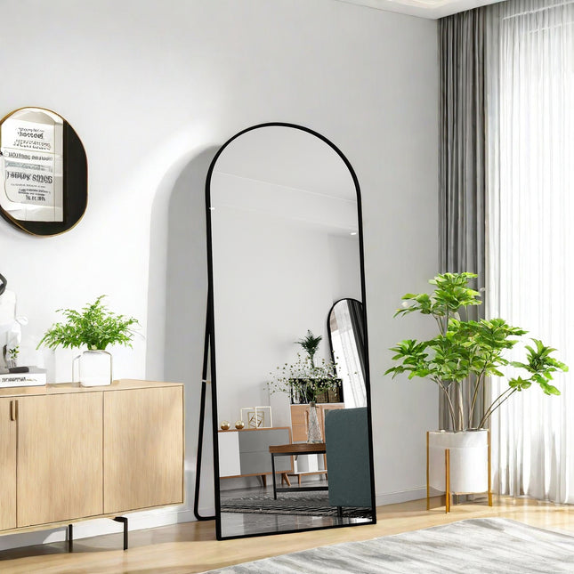 Full-Length Mirror, Floor Mirror, Large Rectangular Wall-Mounted Mirror with Aluminum Frame