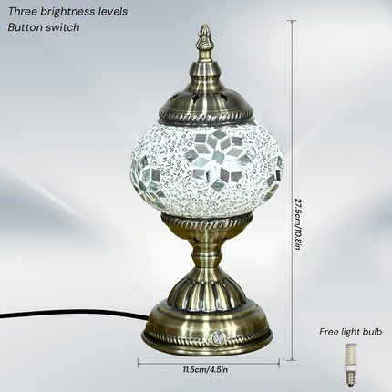 1pc Turkish-Moroccan Mosaic Usb-Powered Table Lamp - Bohemian Stained Glass Nightlight