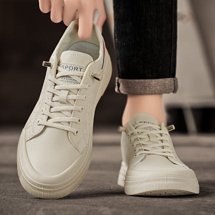 Stylish White Skate Sneakers with Red & Green Striped Pattern – Comfortable, Durable,