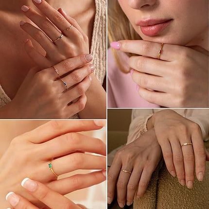 Womens Gold-plated Colorful Square-cut Ring In A Non-fading Rectangular Design