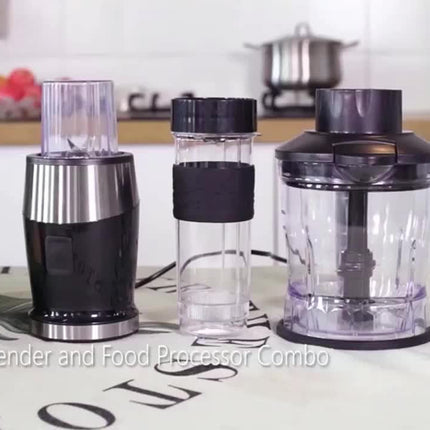 Blender & Food Processor with Tritan Bottle - 3-in-1 Juicer, Meat Chopper, Ice Crusher, Coffee Grinder