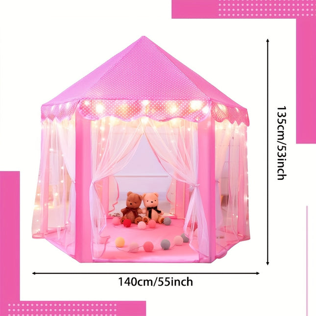 Game House Tent with Star Lights, Indoor Princess Playhouse, Christmas Present, Castle Toys, Sleeping Aid, Folding Tent, Portable Outdoor Tent