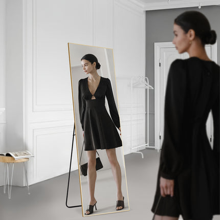 Aluminum Alloy Frame Standing Leaning Hanging Full Body Mirror for Wall