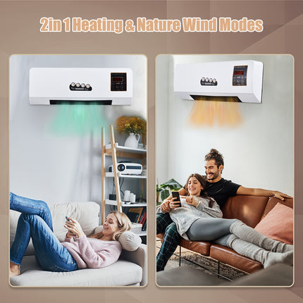 Heater And Fan Combo 1800WDual Use Wall Mounted Electric Fan