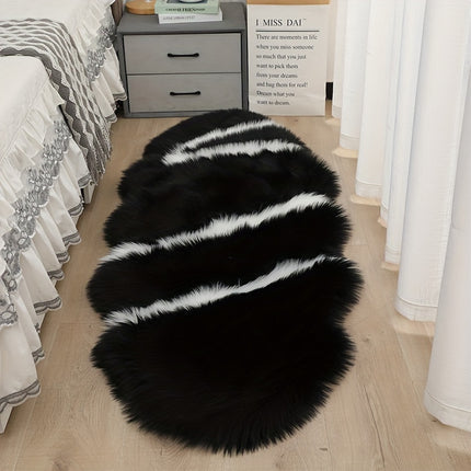 [1pc Ultra Soft Faux Fur Area Rug] 1pc Ultra Soft Faux Fur Area Rug, Handmade Polyester Suede Carpet