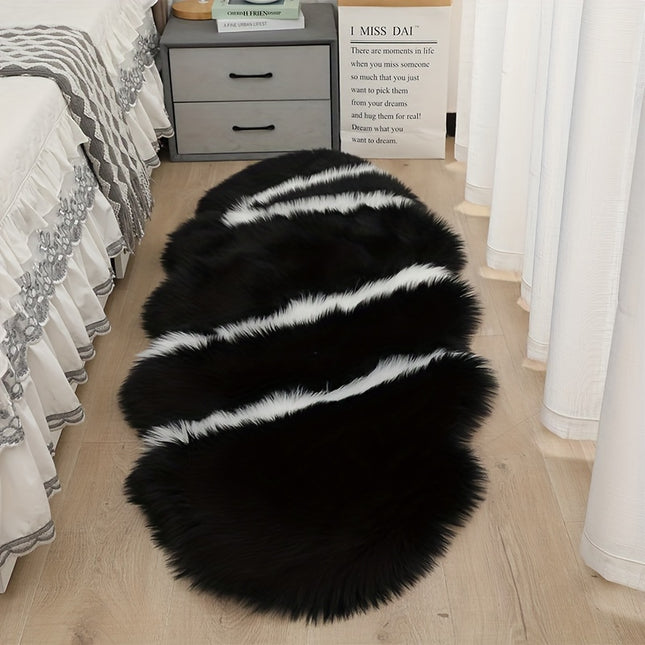 [1pc Ultra Soft Faux Fur Area Rug] 1pc Ultra Soft Faux Fur Area Rug, Handmade Polyester Suede Carpet