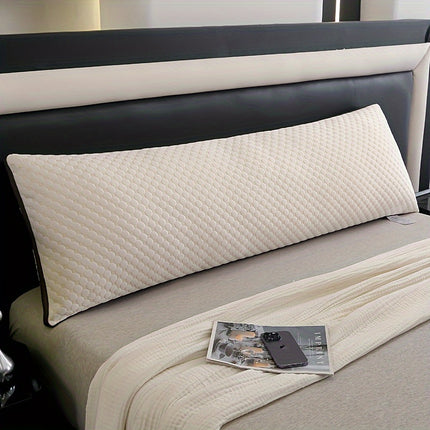 1pc Extra-Long Body Pillow - Hypoallergenic Bed Pillow with Zipper Closure, Ergonomic for Back