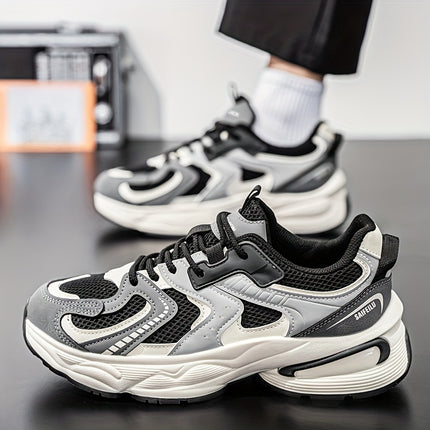 Men's Durable Lightweight Cushioned Support Road Running Shoes - Low-Top Breathable Sneakers