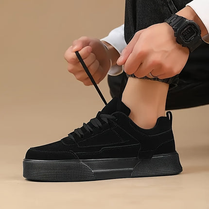 1pair Vintage Style Unisex Skateboard Sneakers - Casual Sports Low-Top Lace-Up Shoes with Faux Upper