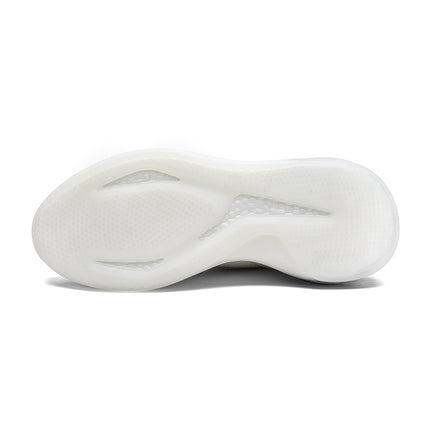 Men's Heavy-Duty White/Grey Low-Top Sneakers - Wide Width Available, Lightweight Breathable Sneakers