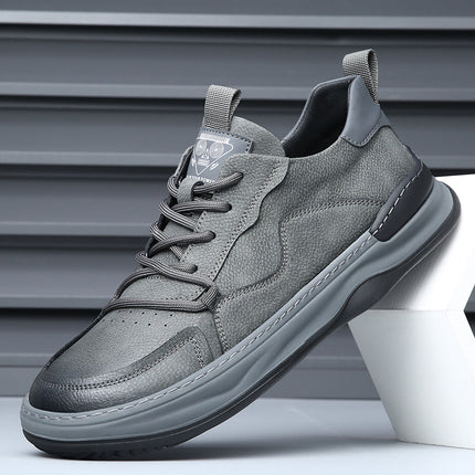 Men'S White Perforated Casual Sneakers - Breathable Low-Top Lace-Up Shoes with Round Toe,