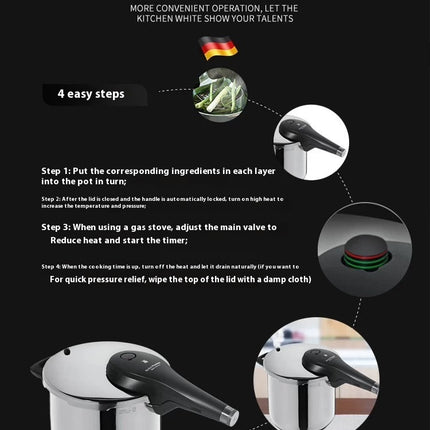 Stainless Steel Pressure Cooker Is Easy To Clean