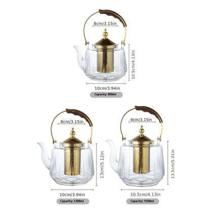 High-Borosilicate Glass Tea Kettle & Hot Water Boiler - Heat-Resistant Suitable for /Electric Stoves