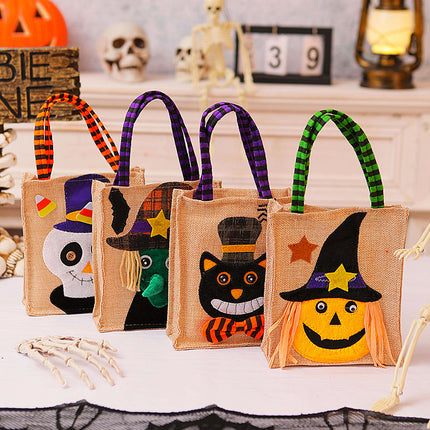 Halloween Candy Tote Bag For Kids Funny Creative Witch Skull Pumpkin