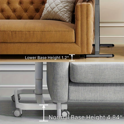 Adjustable Overbed Table with Wheels - Heavy-Duty Mobile Bedside Desk,