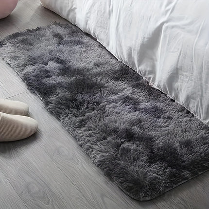 1pc soft plush area Mat, non-slip plush Mat, soft plush bedside Mat, tie dye living room Mat,