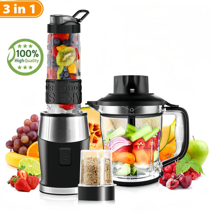 Blender, A Three-in-one Food Processor, Portable Food Chopper And Grinder, 570ml Tritan Bottle,