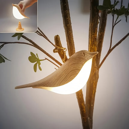 1pc Adjustable Light Touch Bird Table Lamp, Wireless 3-Color Temperature Sensor LED Night Light,