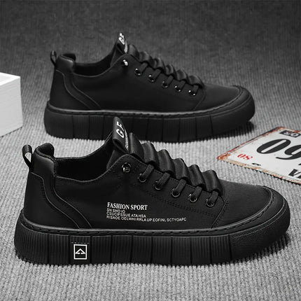 Men'S & Women'S Low-Top Sneakers - Solid Color White Faux Cover Upper, Durable Rubber Sole,