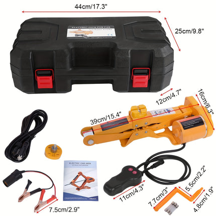 Car Electric Jack, 2 Ton 12 Volt Car Portable Jack, Lift Tire Wheel Repair Replacement Kit