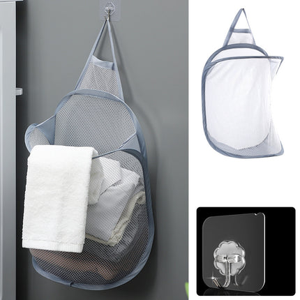 Foldable Laundry Baskets Sub-bathroom With Clothes Hanger Bags Home Wall-mounted