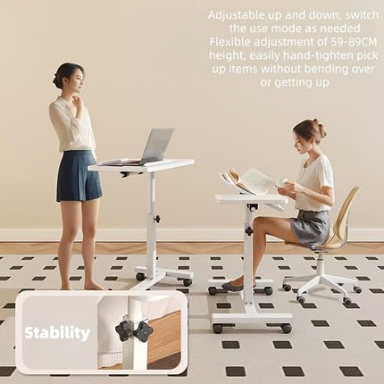 Adjustable Height Office Computer Desk, Mobile Laptop Bedside Table/folding Desk
