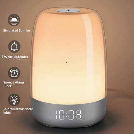 Wake-up Light Simulates Natural Sunrise Wake Up Alarm Clock Bedside Lamp