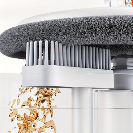 Spin Mop  and Bucket System, Includes Three Types Mop Heads, Dual Compartment Mop Bucket