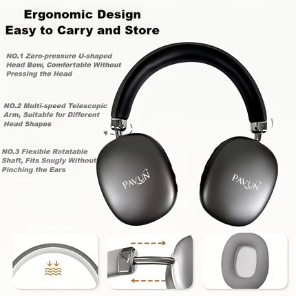 Wireless noise cancelling stereo headphones with built-in high-definition microphone, high fidelity