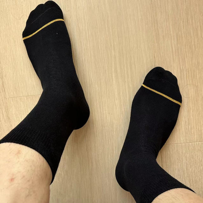 Gold Toe Line Plain Flat Formal Wear Business Long Tube Cotton Socks
