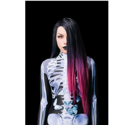Halloween Long Sleeve Tights See-through Skeleton 3D Printed One-piece
