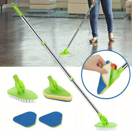 Cleaning Brush with Long Extendable Handle, Lightweight Detachable Shower Scrubber for Cleaning