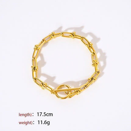 Exaggerated U-shaped Horseshoe Buckle Thick Chain Bracelet