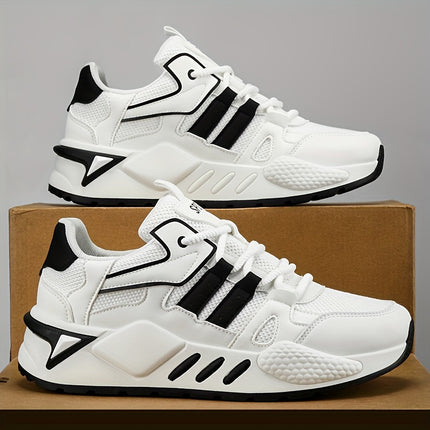 Sneakers, Men's Fashionable Thick-soled Shoes, Anti-slip Lace-up Low-top Running Shoes,