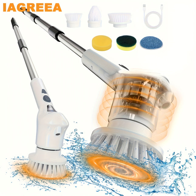 Electric Rotating Cleaning Brush, Cordless Cleaning Brush with Adjustable Extension Arm, 3, 6, 9
