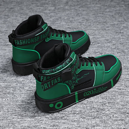1 Pair of Men's Casual Sneakers, All-season High-top Skate Shoes for Students, YouthHoliday Gifts
