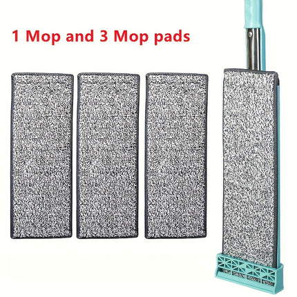 5-Set, Ultra-Durable Rotating Floor Mop with 1/2/3/4/5 Reusable Microfiber Pads