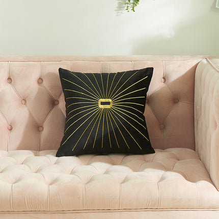 Netherlands Velvet Gold Thread Embroidery Pillow Cover