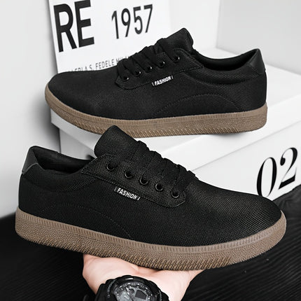 Men'S Classic Low-Top Canvas Sneakers - Retro Casual Shoes with Lace-Up Closure, Breathable Fabric Lining