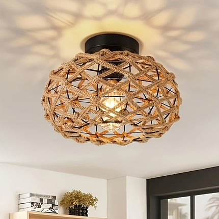 Unique Handwoven Lamp, Zen Home Light, Ceiling Light, Embedded Ceiling Light, Holiday Gift Light