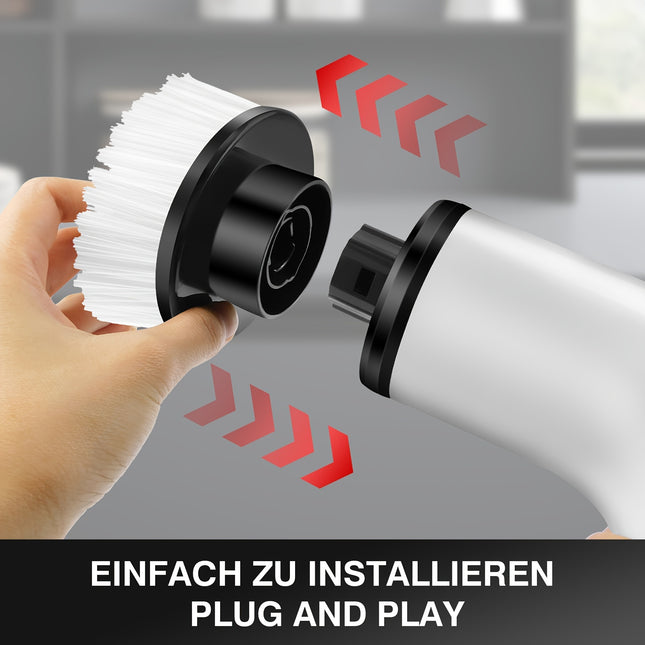 Electric Cleaning Brush Spin Scrubber With 9 Brush Heads & Telescopic Rod