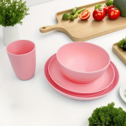 4pcs High-Quality Plastic Cutlery Set  Safe, Reusable, Unbreakable Complete Set of Shatter-Proof Plates