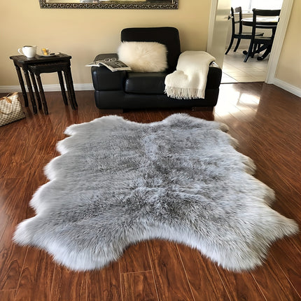 Soft and Fluffy Sheepskin Carpet - Non-slip Artificial Fur Carpet for Bedroom, Living Room and Game Room