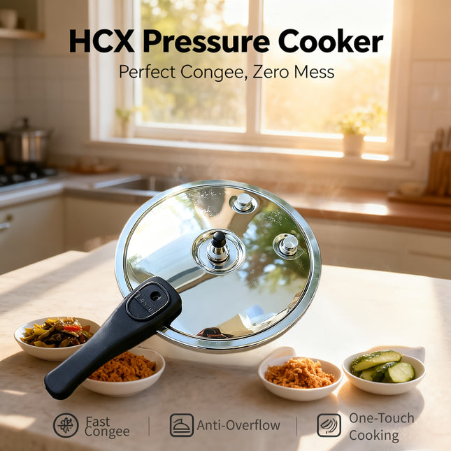 26cm/10-inch Heavy-Duty Pressure Cooker - Stainless Steel Construction, 50% Faster Cooking