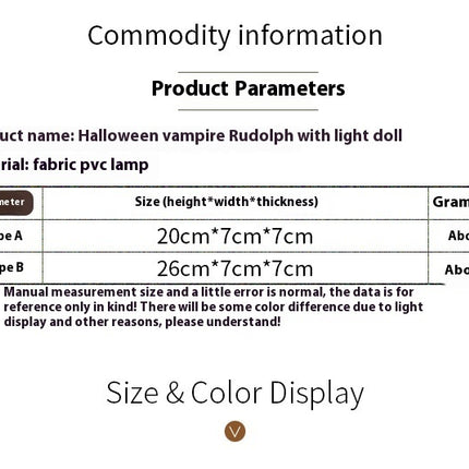 Halloween Decoration Universal With Lights Rudolf Doll