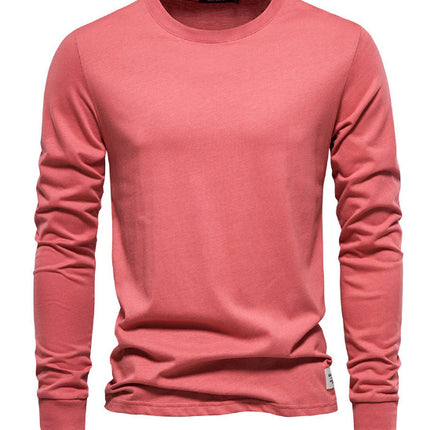 Men's Fashion Casual Exercise Outer Wear Round Neck Cotton Base Shirt